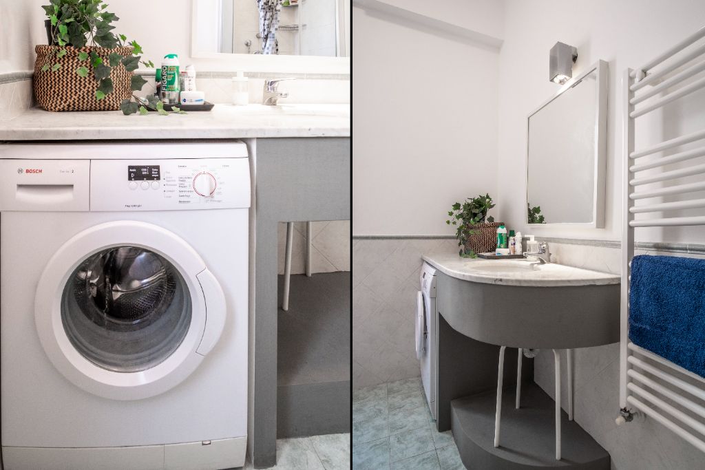 Bagno con lavatrice